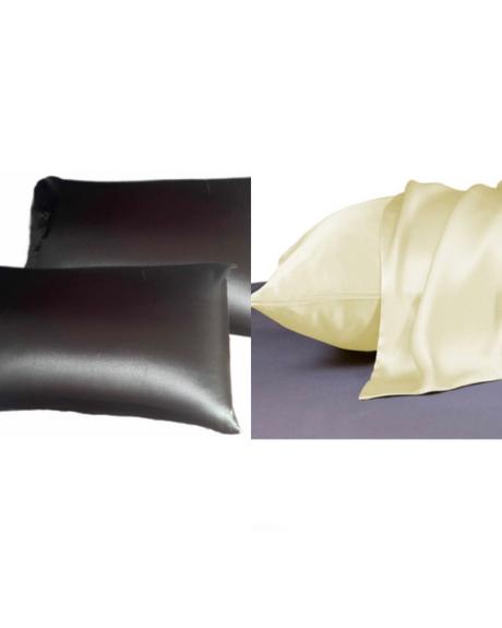 Fundas almohadas satén seda anti frizz
