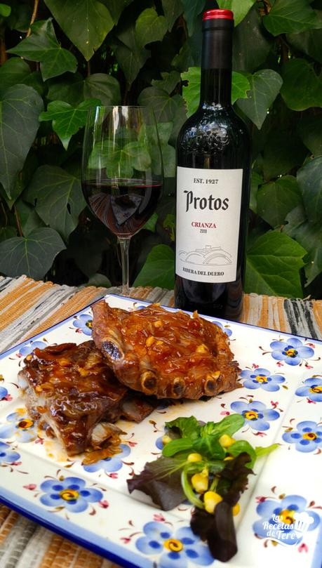 Costillas glaseadas, un maridaje perfecto con vino crianza 2019 de Protos