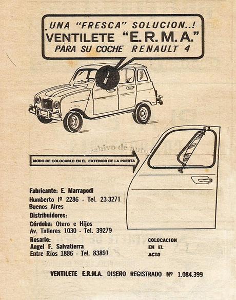 Ventilete E.R.M.A. para el Renault 4L Ventilete E.R.M.A. para el Renault 4L