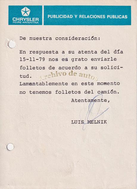 Dodge D500, DP 500, DP 600 y DP 800 camiones del año 1979