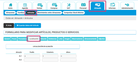 Añadir la ubicación en el artículo