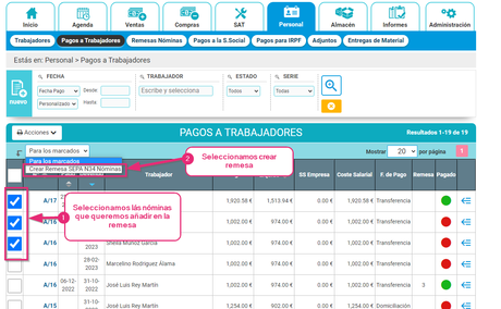 Crear remesa SEPA para nóminas en Cloud Gestion Crear remesa SEPA para nóminas en Cloud Gestion