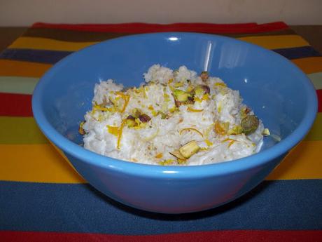 Arroz con leche de coco y pistachos  - * Coconut milk rice pudding