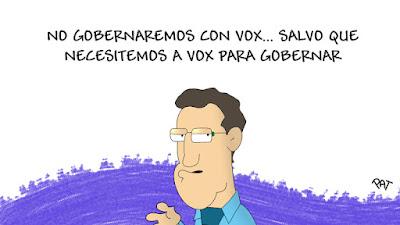 El mortal pacto del PP con Vox... Y Feijóo usa con profusión la mentira.