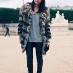 Cristina Centenera with fur coat