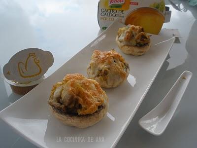 CHAMPIÑONES RELLENOS Y  VIAJE A MÓN SANT BENET