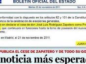 mejor noticia último lustro: Zapatero cesado