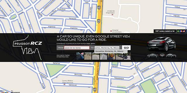 Paseo virtual por el mundo en el Peugeot RCZ