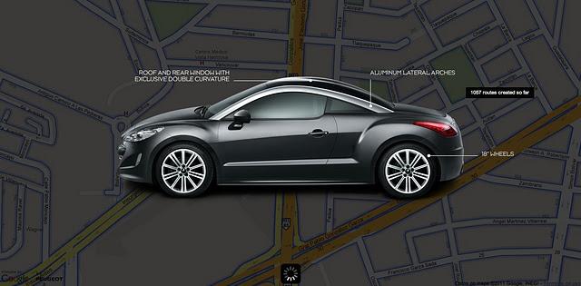 Paseo virtual por el mundo en el Peugeot RCZ
