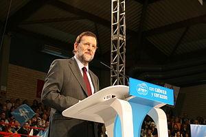 Mariano Rajoy en un mitín en Cataluña