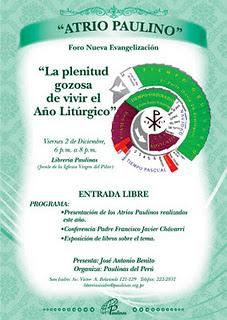 ATRIO PAULINO, VIERNES 2 DE DICIEMBRE, 6 P.M.