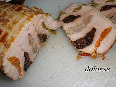 Lomo en abanico de colores con salsa de setas trufadas