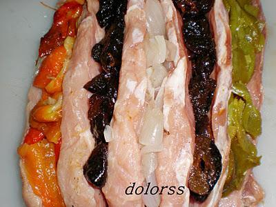 Lomo en abanico de colores con salsa de setas trufadas