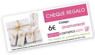 Cheque regalo de Admira Cosmetics para vosotras