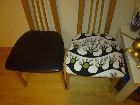 Antes y Después: La silla de Raquel tapizada con tela de Ikea