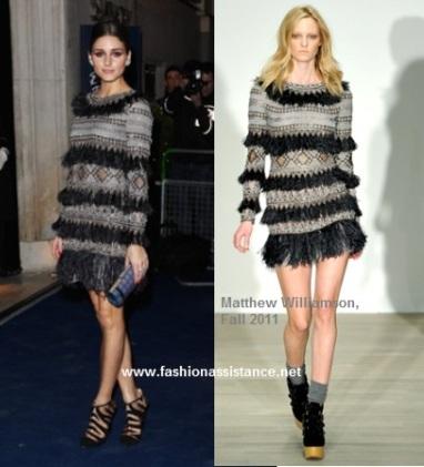 2011 British Fashion Awards. Olivia Palermo y Poppy Delevigne en Matthew Williamson