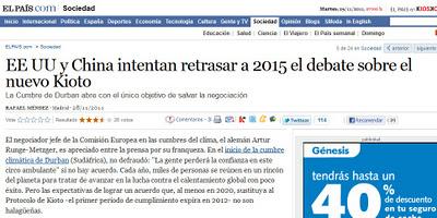 Cumbre de la ONU sobre el Cambio Climático en Durban