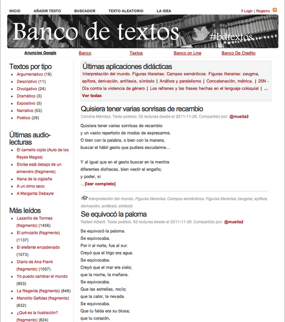 Banco de textos para el aula
