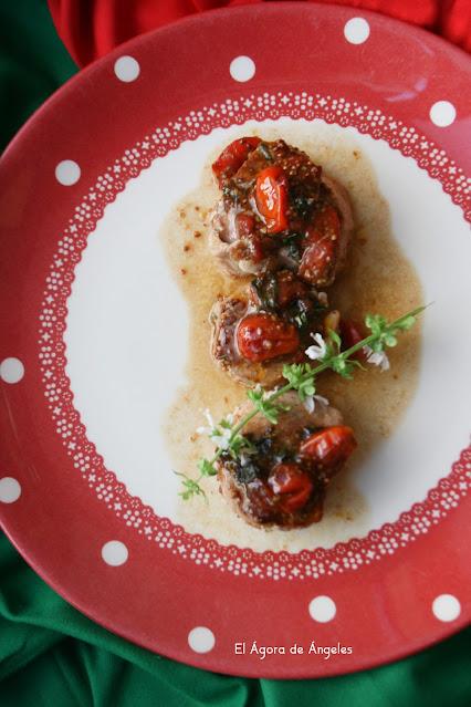 solomillo, cherries, receta fácil Solomillo de cerdo con cherries confitados El Ágora de Ángeles