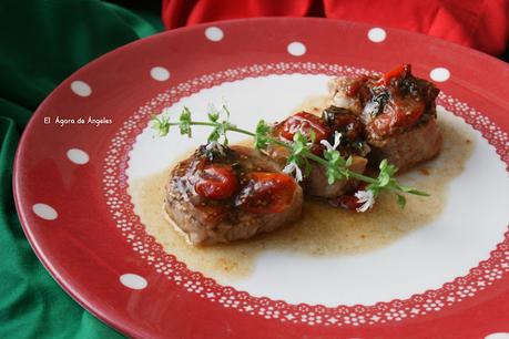 solomillo, cherries, receta fácil Solomillo de cerdo con cherries confitados El Ágora de Ángeles