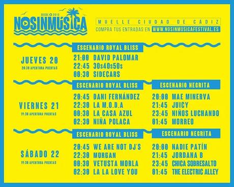 Horarios Festival No Sin Música Festival 2024