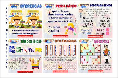 Desafío matemático, Reto matemático, Problema matemático, 20 de Julio, Independencia de Colombia, Días Patrios, Buscapalabras, Acertijo visual, Juego de Letras, Juego de Palabras, Palabra Oculta, Sudoku, Letrasdoku, Acertijos, Jeroglíficos, Alfamética, Criptoaritmética, Sudoku, Sudoku escolar, Sudoku Educativo, Letrasdoku