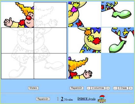 4 Rompecabezas con número de piezas cambiante