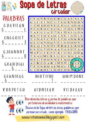 Retos matemáticos, Desafíos matemáticos, Problemas matemáticos, Juegos de Letras, Juegos de Palabras, Sopa de Letras, Sopa de Letras Circular, Retos Visuales, Reto Visual, Palabra Oculta, Buscapalabras