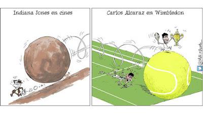 Dibujos infantiles que “ponen la piel de gallina”… Frases imperdibles de “Les Luthiers” y “El Rey Carlos”, en Wimbledon.