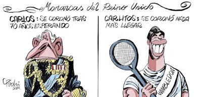 Dibujos infantiles que “ponen la piel de gallina”… Frases imperdibles de “Les Luthiers” y “El Rey Carlos”, en Wimbledon.