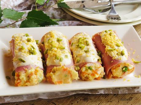 Canelones de ensaladilla rusa