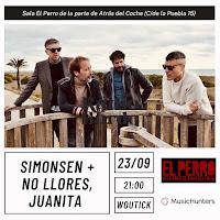 Concierto de Simonsen y No Llores, Juanita en El perro de la parte de atrás del coche