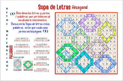 SOPA DE LETRAS HEXAGONAL