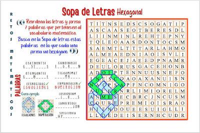 Retos matemáticos, Desafíos matemáticos, Problemas matemáticos, Juegos de Letras, Juegos de Palabras, Sopa de Letras, Sopa de Letras Múltiple, Retos Visuales, Reto Visual, Palabra Oculta, Buscapalabras, Sopa de Letras Hexagonal