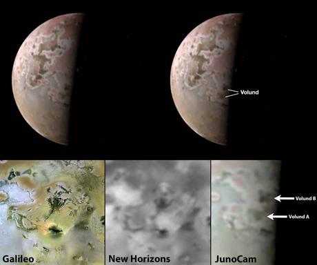 Juno vuela cerca de Io, la ardiente luna de Júpiter