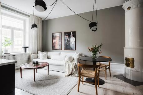 Un pequeño apartamento en tonos grises