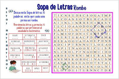 Retos matemáticos, Desafíos matemáticos, Problemas matemáticos, Juegos de Letras, Juegos de Palabras, Sopa de Letras, Sopa de Letras Múltiple, Retos Visuales, Reto Visual, Palabra Oculta, Buscapalabras, Sopa de Letras Rombo