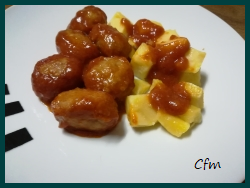 Albondigas con ketchup