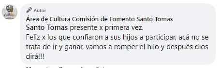 Santo Tomás participara por primera vez en los Juegos Culturales Provinciales