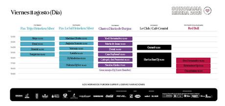 Horarios viernes (mañana) Sonorama Ribera 2023
