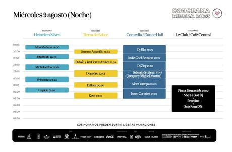 Horarios miércoles Sonorama Ribera 2023