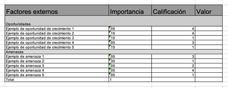 Qué es una matriz EFE, cómo se realiza y ejemplos