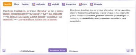 Parafraseartextos.net Sencilla