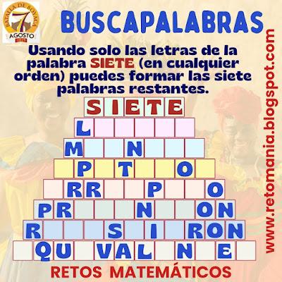 Desafío matemático, Reto matemático, Problema matemático, Batalla de Boyacá, Batalla del Puente, 7 de agosto, Fiesta Patria, Juego de Palabras, BuscaPalabras, Palabra Oculta