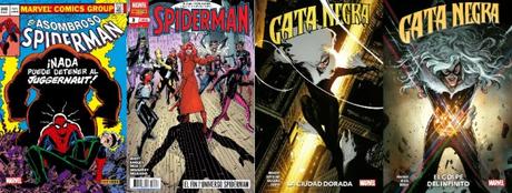 SPIDERMAN: ¡NADA PUEDE DETENER AL JUGGERNAUT! / 21 comics arácnidos / GATA NEGRA: LA CIUDAD DORADA y EL GOLPE DEL INFINITO
