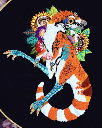 Bordados e ilustraciones mesozoicas de Leier Coyol Bordados e ilustraciones mesozoicas de Leier Coyol