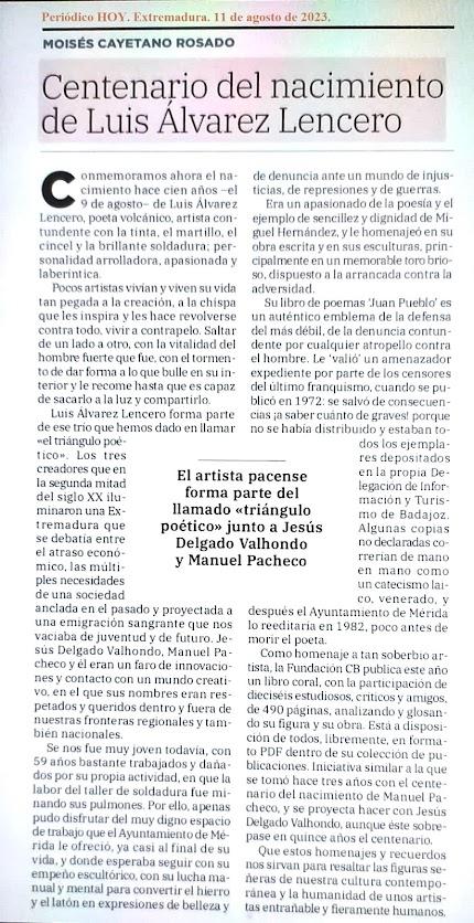 CENTENARIO DEL NACIMIENTO DE LUIS ÁLVAREZ LENCERO Moisés ...