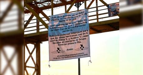 Con manta en puente, fans solicitan al gobernador entradas en primera fila para concierto de Eduin Caz