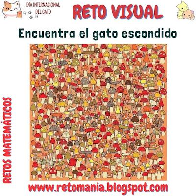 RETO VISUAL Día del Gato, Día Internacional del Gato, Desafíos matemáticos, Retos matemáticos, Problemas matemáticos, Problemas para pensar, Retos visuales, Retos virales, Retos mentales