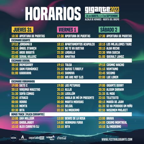 Horarios del Festival Gigante 2023
